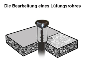 Das Dunstrohr, Abluftrohr, Lüftungsrohr abdichten!